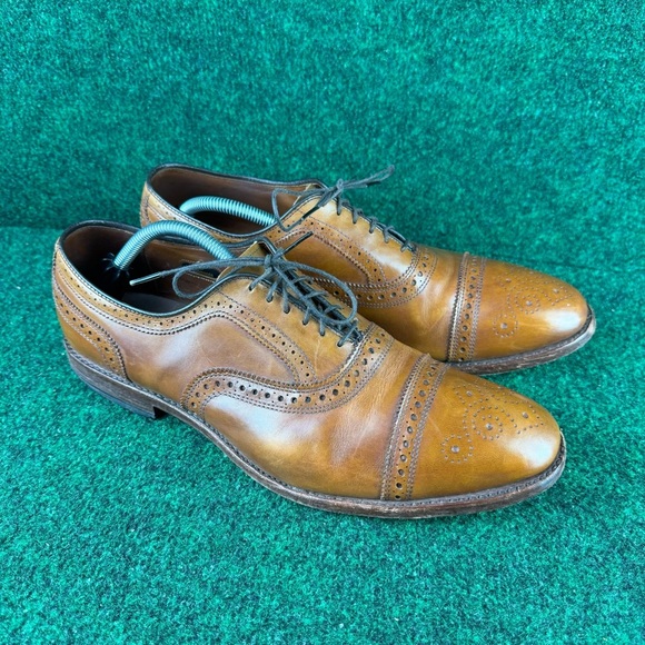 Allen Edmonds Strand Walnut 12 C Narrow Brogue Cap Toe Oxford